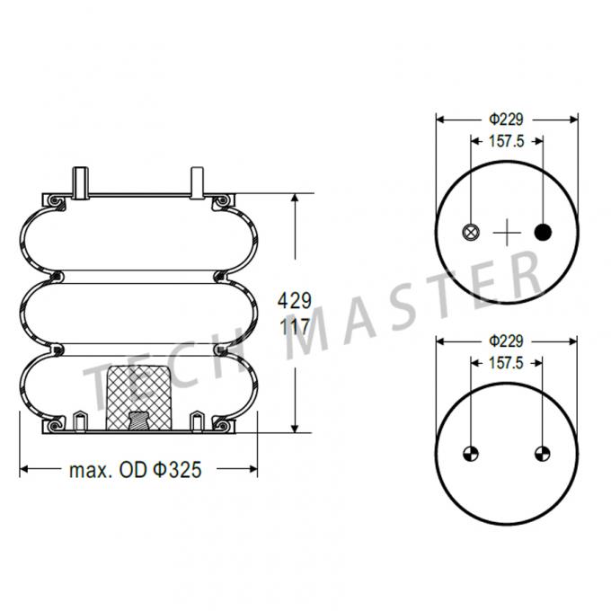 Firestone W01-358-8018، Contitech FT330-29 434 ملطف الهواء المضغوط المطاط